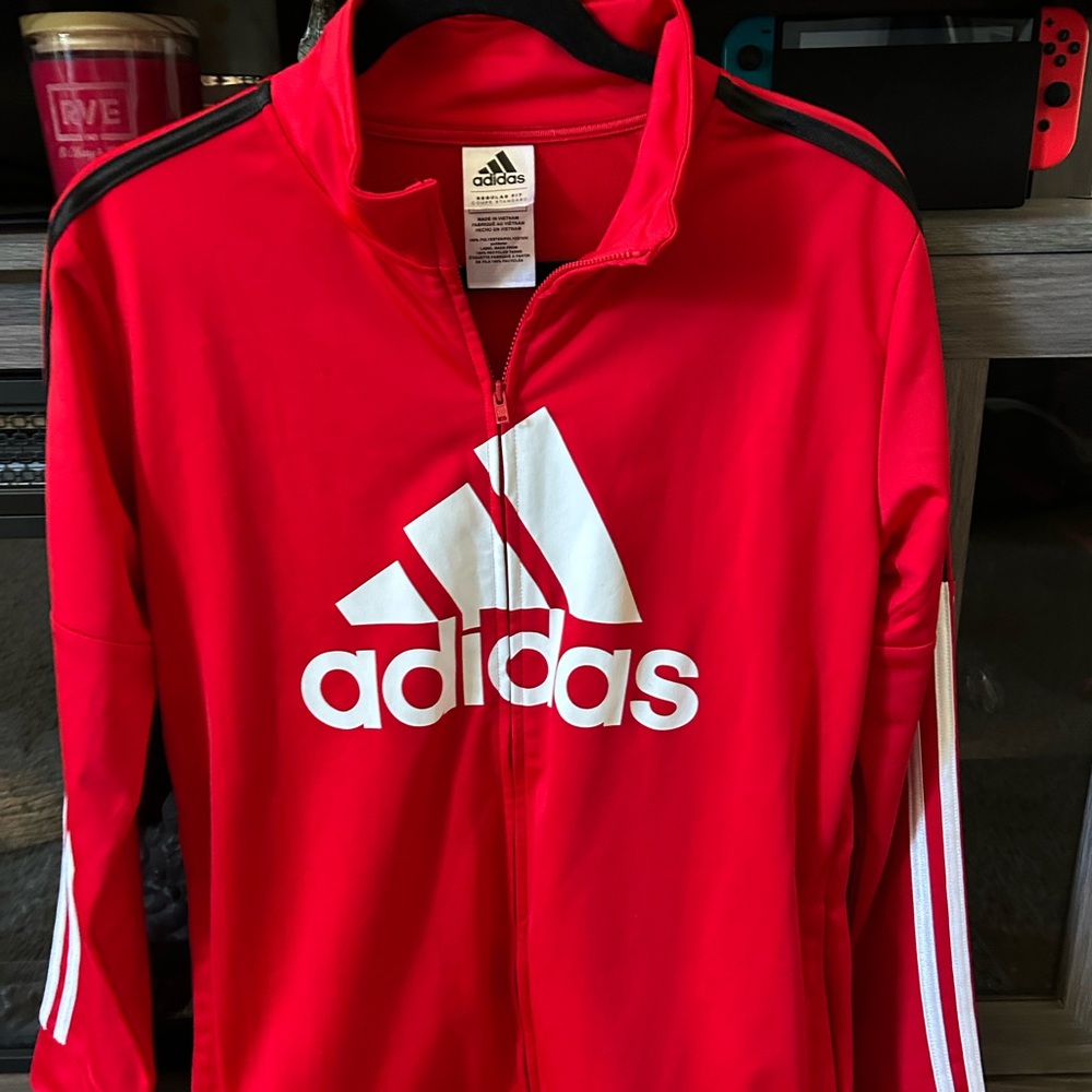 Adidas Kids Red and Black Jacket